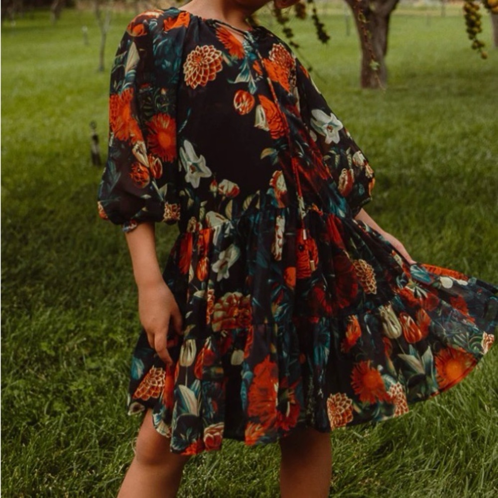 Ivy City Co Imogen Floral Puff Sleeve Dress NWT TODDLER SZ 3